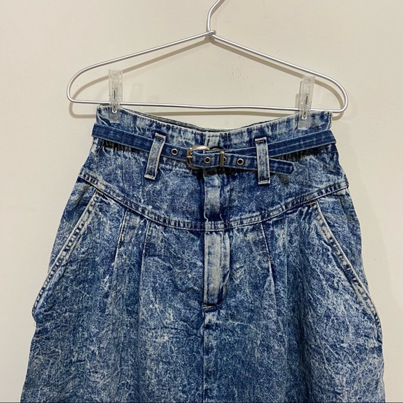 Vintage Denim Belt Long Skirt - Picture 3 of 5